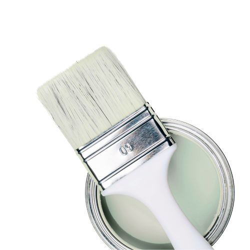 Light Green Paint Can and Paint Brush