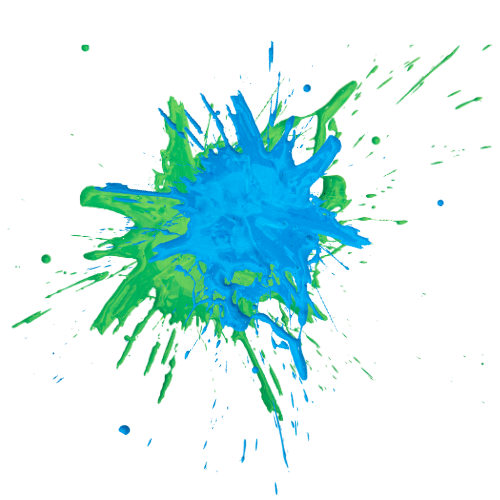 Paint Splat Green and Blue
